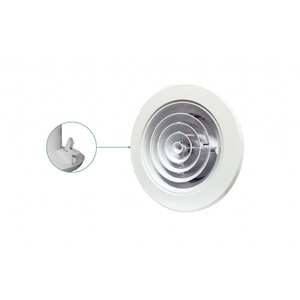 Diffuseur circulaire réglable en plastique ABS blanc Tecnosystemi, design minimaliste pour climatiseur multijet, avec grilles - Product Image 1