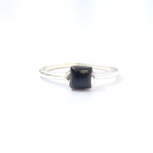 Black Onyx <b>Statement</b> <b>Ring</b> for Men 1.4 Grams Platinum Gemstone Geometric Design Rhodium Plating Everyday Wear - Product Image 1