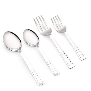 Juego de cubiertos de acero inoxidable de la mayoría de las tendencias, cubertería de venta al por mayor personalizable con logotipo fácil de lavar altamente pulido para bodas - Product Image 1
