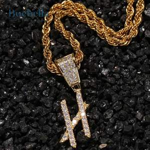 925 argent 18k plaqué or blanc VVS Moissanite diamant Hip Hop bijoux glacé 26 lettres pendentif personnalisé pour hommes pendentif - Product Image 1
