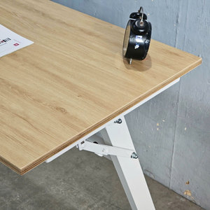 <b>Foldable</b> <b>Desk</b> with Z-Shaped Metal Legs and Plywood Top Assembled Features Storage-SPD68199 - Product Image 6