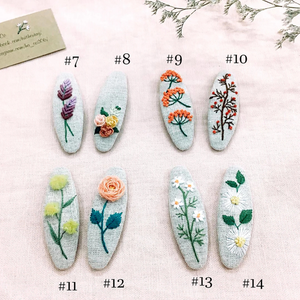 Pinces à cheveux brodées pour filles femmes, pinces à cheveux vintage, accessoires de cheveux, cadeau élégant de broderie florale OEM fabriqué au Vietnam - Product Image 3