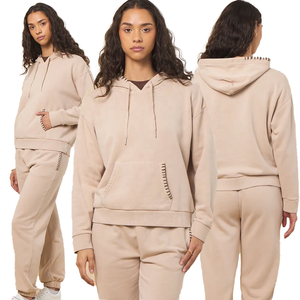 Sudadera con Capucha Acogedora 100% Algodón, Bordada, con Cordón Ajustable en el Cuello, Detalle de Costura en Contraste, Bolsillo Frontal, Unisex, Otoño - Product Image 1