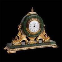 Horloge de bureau en malachite plaquée or 24 carats, décoration d'intérieur, trophée rétractable en bois et métal, montre, cadeau de luxe moderne et écologique