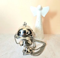 Petit brûleur d'encens en métal argenté, artisanat religieux, décoration d'église, aromatique, écologique, pour usage intérieur, article M R Incense