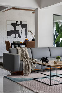 Tapis moderne fait main en laine 100% Nouvelle-Zélande, géométrique, sur mesure, coloré, à poils longs, avec support en latex, fabriqué en Inde - Product Image 3