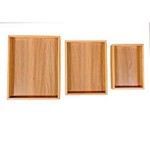 Ensemble de plateaux de service ronds en bois jetables de qualité supérieure, disponibles en plusieurs tailles, avec couleur personnalisée pour les mariages, les petits-déjeuners, les restaurants - Product Image 1