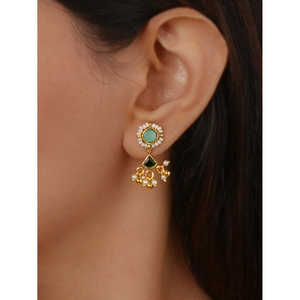 Conjunto de Collar y Aretes Mishr MR-S983 Chapados en Oro Verde Oscuro, Joyería de Moda para Mujer - Product Image 3