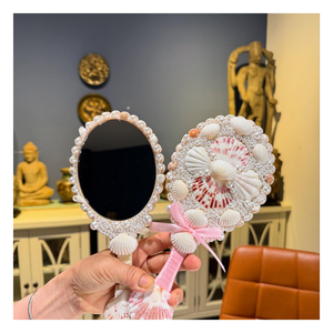 Tropical Vibe Seashell <b>Mirror</b>, Intricately Designed in Vietnam with Colorful Shells, Exotic Wall Decor Piece for Any Room Decor. - Product Image 4