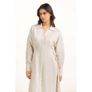 Robe Courte en Coton Crocheté Coupe Droite 100% Coton avec Volants pour le Quotidien Printemps WM-DRS-SS25-214 - Product Image 3