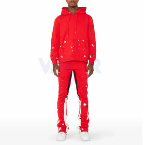 Sweat à capuche imprimé de logo personnalisé avec cordon de serrage pantalons de survêtement délavés au soleil survêtements Streetwear unisexe de haute qualité survêtement 2 pièces - Product Image 1