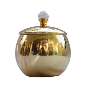 Golden Brass <b>Storage</b> Jar <b>Container</b> <b>Food</b> Species <b>Dry</b> Fruits <b>Storage</b> <b>Container</b> Jar Home Hotel Restaurant Kitchen Decoration - Product Image 1