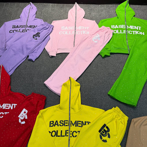 Survêtements personnalisés pour hommes, coupe ample, style streetwear, avec fermeture éclair, en polaire, entièrement imprimés, respirants, style streetwear - Product Image 2