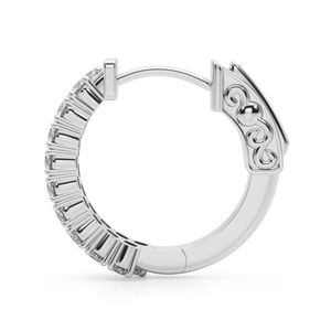 Round Cut Diamond With Spring Clip Closures <b>Huggie</b> Hoop Earring For Women - Product Image 1