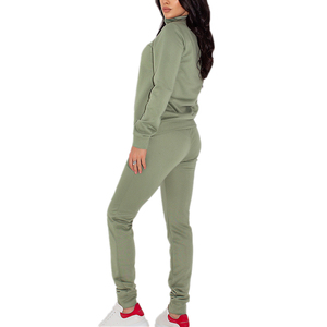 Survêtement d'hiver à capuche pour femmes avec logo personnalisé ensemble deux pièces avec rayures latérales décontracté grande taille 3XL - Product Image 3