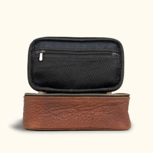 Men's Leather <b>Toiletry</b> Bag Large Capacity <b>Storage</b> Portable Travel <b>Toiletry</b> Dopp Kit Bag Case with Zipper for Convenient Bag - Product Image 4