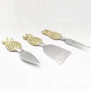 <b>Pineapple</b> End Design Gold Plated Handle Silverware Cheese Spreader Design Premium Cheese Spreader and <b>Slicer</b> - Product Image 3