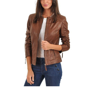 Veste en cuir nouvelle conception sur mesure pour femmes Veste en cuir boutonnée tendance pour femmes Manches longues avec des couleurs personnalisées - Product Image 2