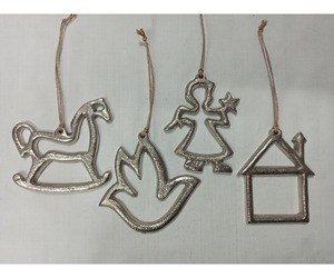 Ensemble 2 de haute qualité en forme d'étoile de coeur arbre de noël ornements suspendus accessoires de décoration murale festive pour l'exportation de style à la maison - Product Image 2