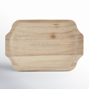 Bandeja de madera hecha a mano en acabado natural con forma única hecha de madera de mango y acacia Perfecta para servir y decorar - Product Image 2