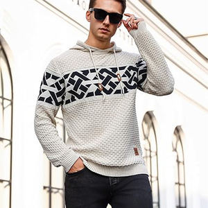 Sweat à capuche à manches longues pour hommes Sweat à capuche mode avec poche kangourou cordon de serrage brodé - Product Image 2