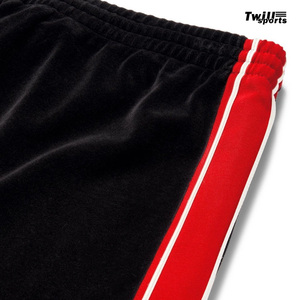 Summer High Vibes <b>Men's</b> Camouflage Pattern Canvas <b>Shorts</b> with <b>Red</b> Line Quick Dry Gym & Street Wear - Product Image 4