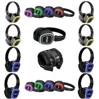 Casque sans fil stéréo professionnel RF890 3 canaux UHF LED pour soirées silencieuses et la location pour événements lumineux