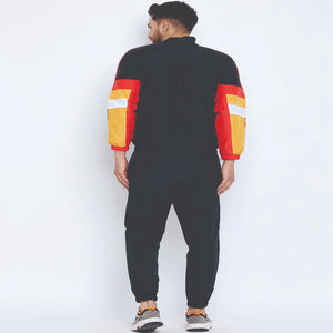 Ensemble de survêtement d'hiver pour homme 100 % coton, coupe-vent à blocs de couleur, deux pièces personnalisable - Product Image 2