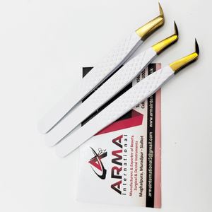 Pinzas para extensión de pestañas de alta calidad Pinzas para pestañas de volumen de acero inoxidable sostenibles Punta puntiaguda con logotipo personalizado - Product Image 3