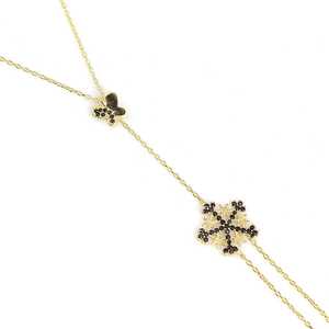 สร้อยข้อมือเงินแท้ 925 ลายผีเสื้อสีดำ ดาว และเกล็ดหิมะ ดีไซน์ชาห์มารัน - Product Image 3