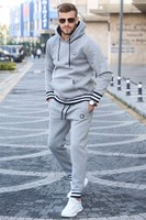 Marque de distributeur Survêtements pour hommes Logo personnalisé imprimé Ensemble de deux pièces Survêtements lourds en polaire technique pour hommes de Turki