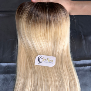 Extensiones de Cabello Humano Vietnamita con Alineación de Cutículas, Cabello Humano Virgen, Color Rubio Degradado Personalizado de Sun Hair Company - Product Image 6