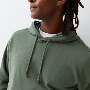 Sudaderas con capucha pulóver de manga larga para hombre al por mayor de fábrica OEM logotipo personalizado de alta calidad impreso invierno liso teñido polar sólido - Product Image 2