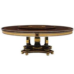 Meubles de salle à manger de luxe de style néoclassique européen, bois brun, design élégant personnalisable, meubles de maison assemblés - Product Image 2