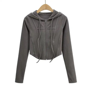 Achetez un sweat à capuche surdimensionné en molleton 100% coton lourd avec logo personnalisé pour femmes, streetwear, pull, hip hop, sweats à capuche pour femmes - Product Image 3