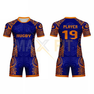 Maxfit ชุดกีฬาชุดเครื่องแบบรักบี้ระบายอากาศสไตล์ใหม่พิมพ์โลโก้ - Product Image 6