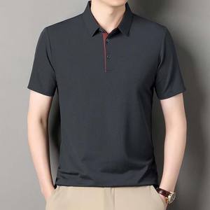 Vente en gros été hommes polos à manches courtes à la mode respirant revers contraste couleur demi-manches T-shirt hommes personnalisé OEM - Product Image 6