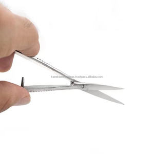 Tijeras de resorte negras superventas para depilación de cejas con bordado, tijeras de resorte para hilo y extensión de pestañas, tijeras de resorte para manicura - Product Image 6