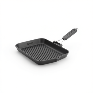 Poêle grill antiadhésive en aluminium Risoli 36x26cm compatible induction noire avec plaques de cuisson et poêles grill 090IN 36T00 - Product Image 2