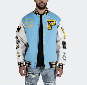 Chaqueta Universitaria Clásica de Invierno para Hombre, de Alta Calidad, Personalizada OEM, con Bolsillos Laterales Delanteros - Product Image 5