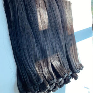 Extensiones rectas de doble hueso de trama de piel de cabello humano Remy virgen vietnamita de fábrica - Product Image 1