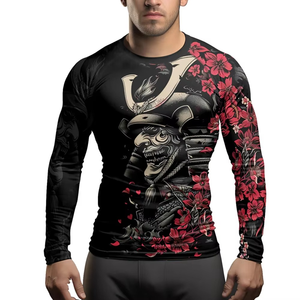 Custom <b>Printed</b> Sublimated Jiu Jitsu MMA BJJ Sport Rash Guard with Long Sleeves Oem Long Sleeve Fashionable Tops Rash Guard - Product Image 2