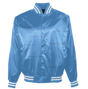 Veste universitaire pour homme avec logo personnalisé, col montant, broderie sur le devant, manches en soie/coton - Product Image 5