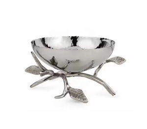 Gran Venta de aluminio martillado brillante redondo frutero cuencos de metal con acabado plateado a precios para el hogar hoteles restaurante - Product Image 1