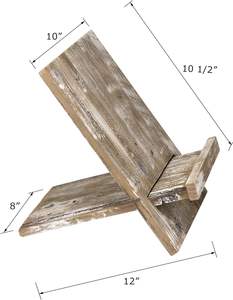 10 X 12 Wooden Cookbook Holder & Reading <b>Stand</b> for Open & Closed <b>Books</b> Brushed Brown - Product Image 3