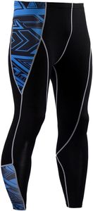 ชุดกีฬาแบบชนเผ่าสีน้ำเงินสำหรับผู้ชายเสื้อแขนยาว & เลกกิ้งสำหรับใส่วิ่งออกกำลังกายในยิม - Product Image 4