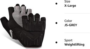 <b>Half</b> Finger Gym Gloves Mesh Breathable Non <b>Slip</b> Fitness Workout Training Unisex Black Gray - Product Image 4