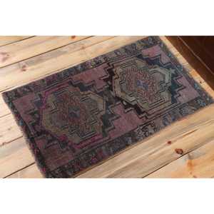 Vintage Turkish Rug 1.8x3 ft, <b>Brown</b> Small Animal Print <b>Wool</b> Rug - Product Image 2