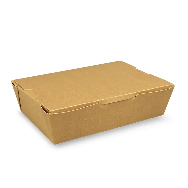 Fiambrera de papel Kraft más vendida con material de calidad de tamaño pequeño para garantizar que las comidas se mantengan higiénicas y libres de fugas