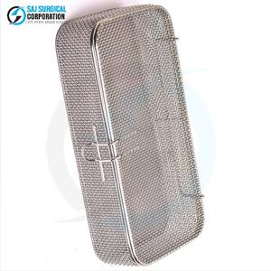 Panier en maille fine avec couvercle en acier inoxydable, panier de rangement médical manuel réutilisable pour la stérilisation des instruments chirurgicaux - Product Image 2